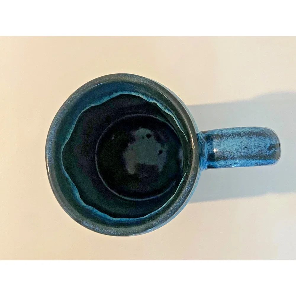 Iron Hill Brewery 2007 Mug Club Member Stein Drip Glaze Pottery Dark Green/ Blue - Picture 7 of 9